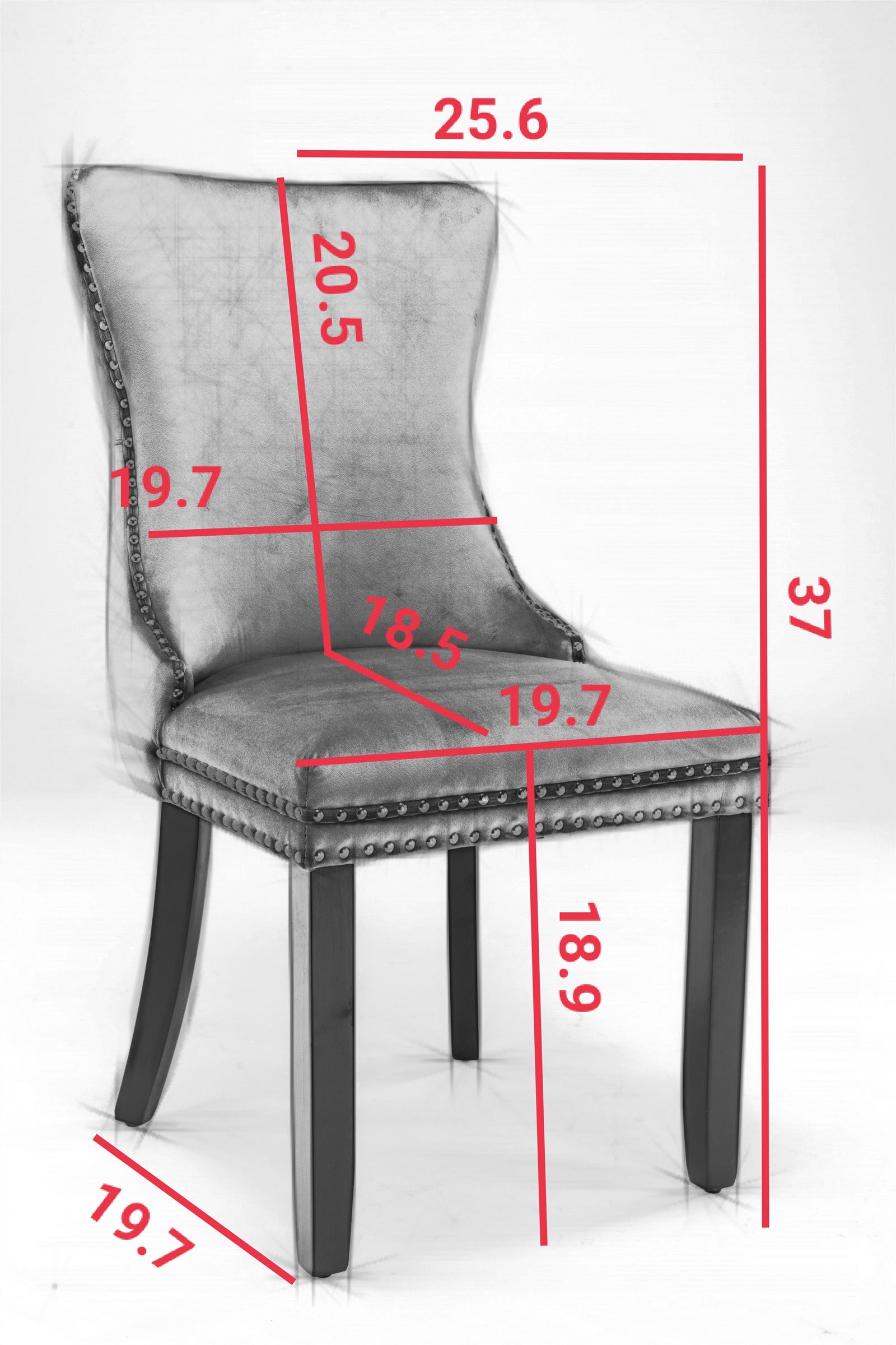 Furniture,Upholstered Wing-Back Dining Chair