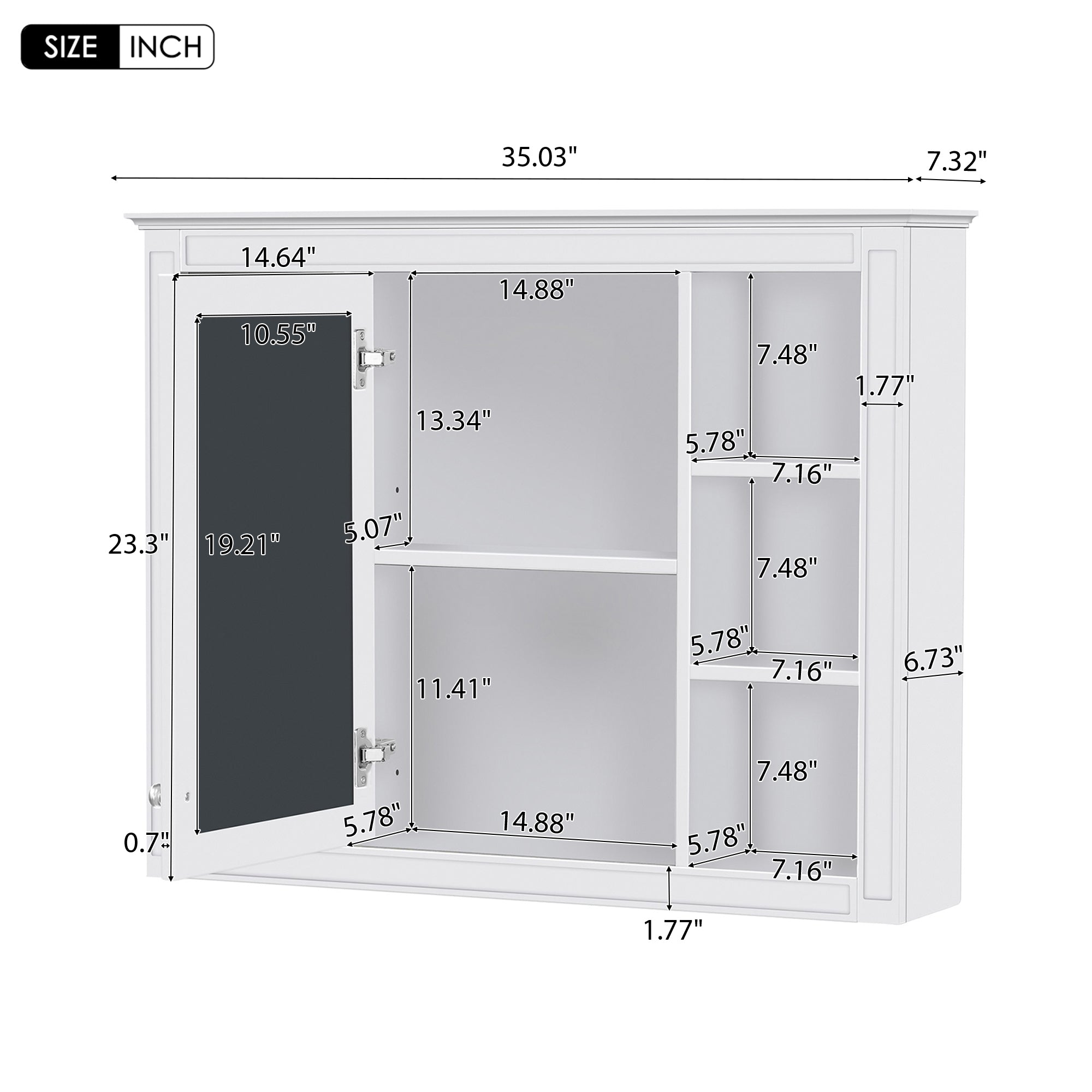 Medicine Cabinet, Wall Mounted Bathroom Storage Cabinet