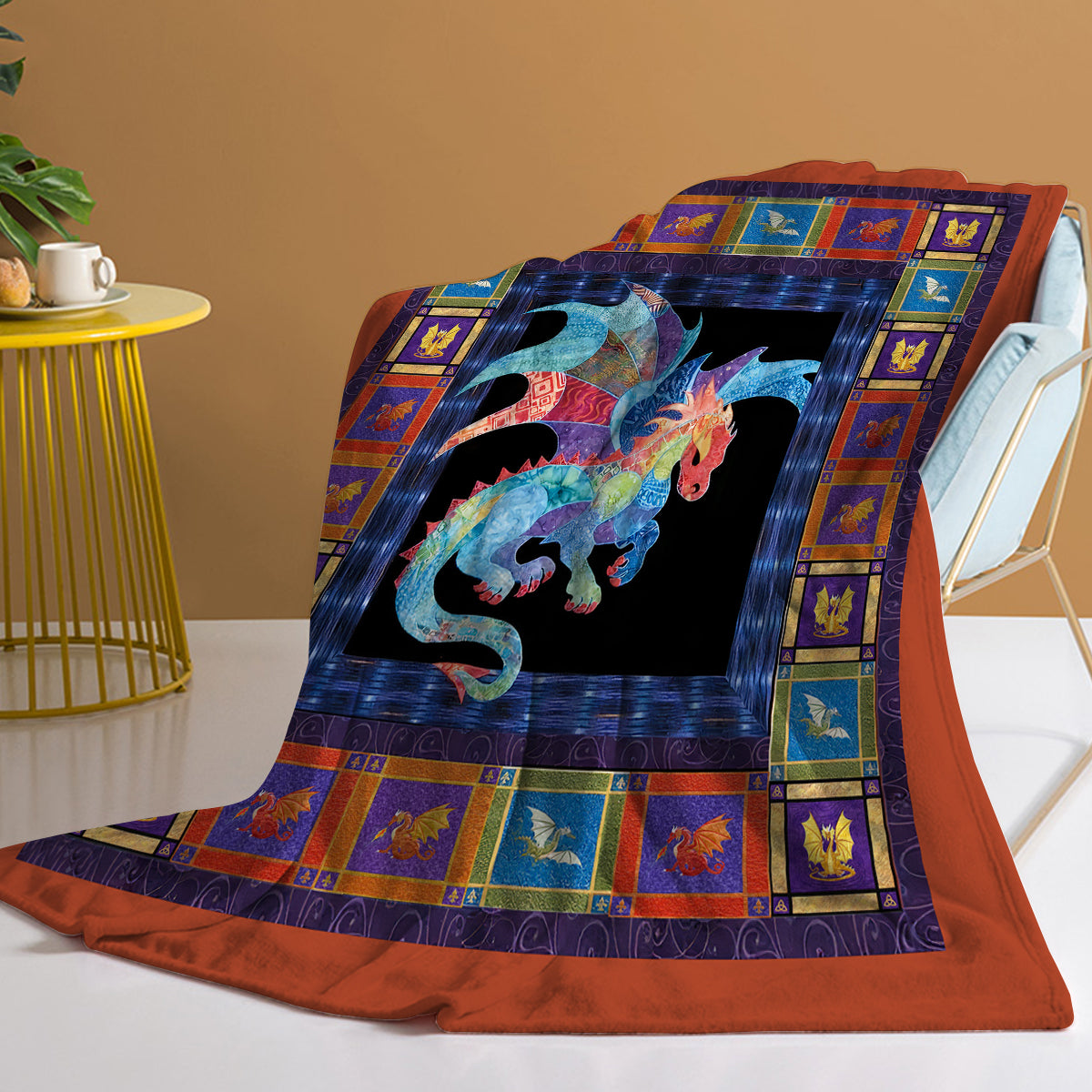 3D Dragons Soft Printed Flannel Throw Blanket Lightweight