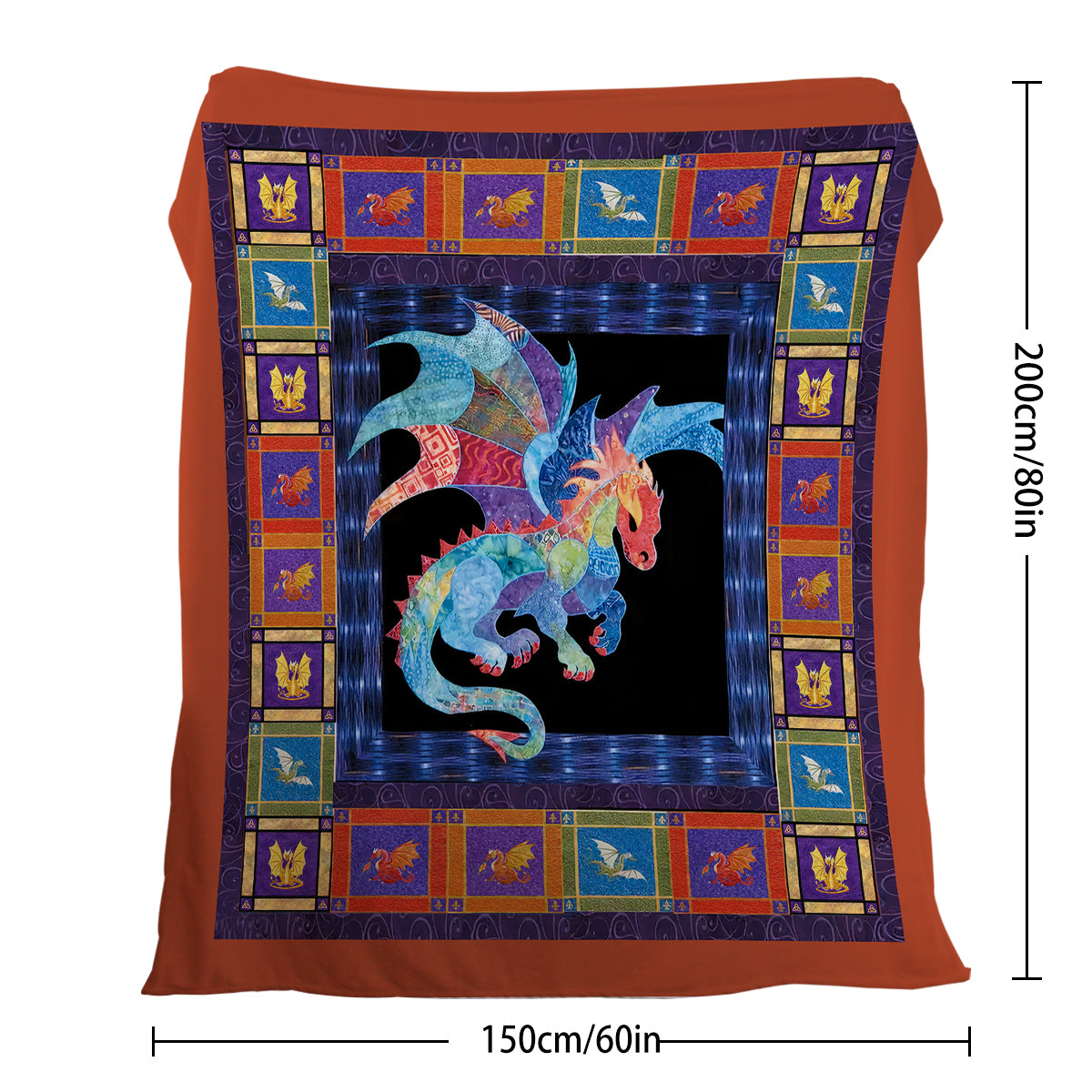 3D Dragons Soft Printed Flannel Throw Blanket Lightweight