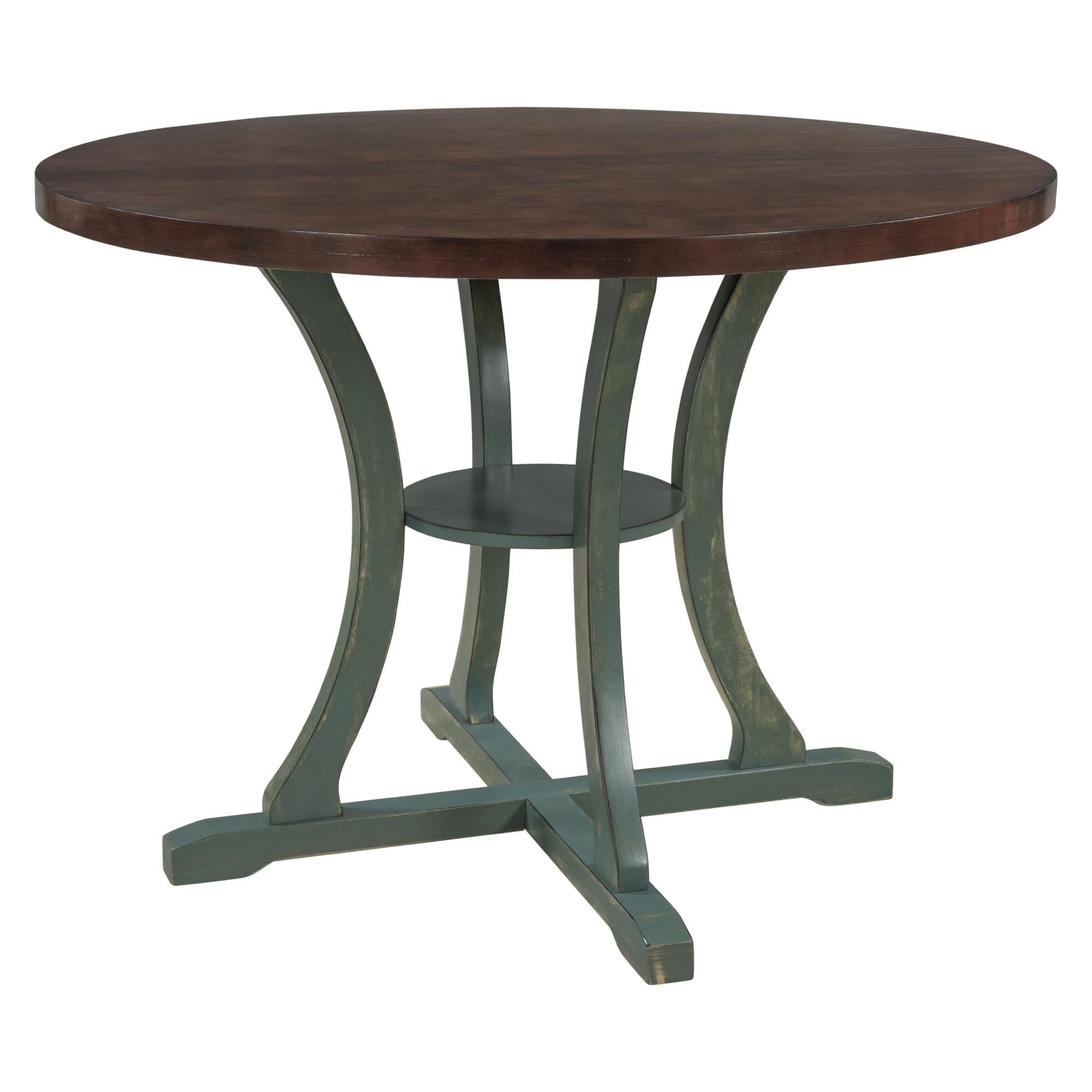 5-Piece Round Dining Table and 4 Fabric Chairs with Special-shaped Table Legs