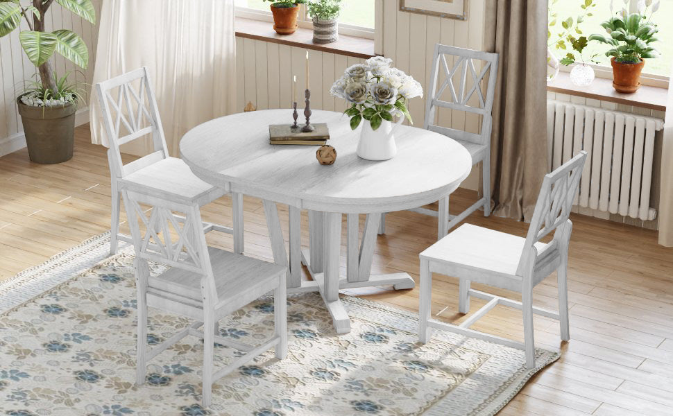 Rustic 5-Piece Extendable Dining Table