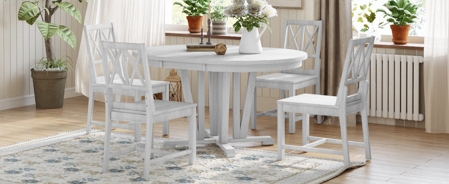 Rustic 5-Piece Extendable Dining Table