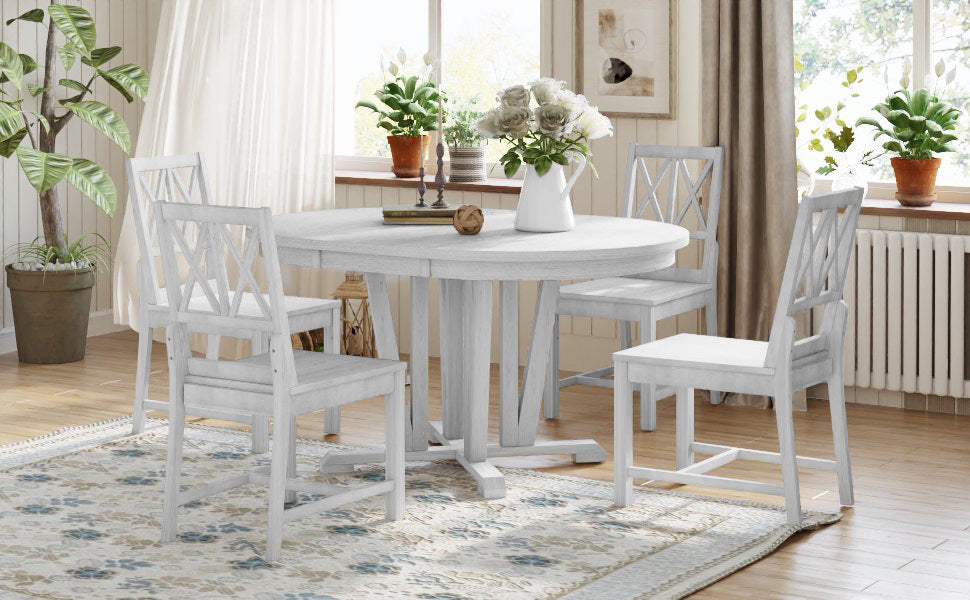 Rustic 5-Piece Extendable Dining Table