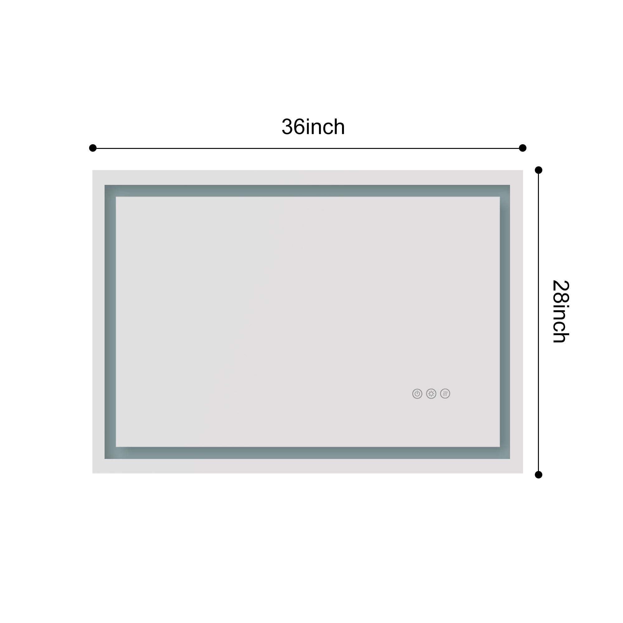 36x28 Inch LED Bathroom Mirror with Frontlit and Backlit