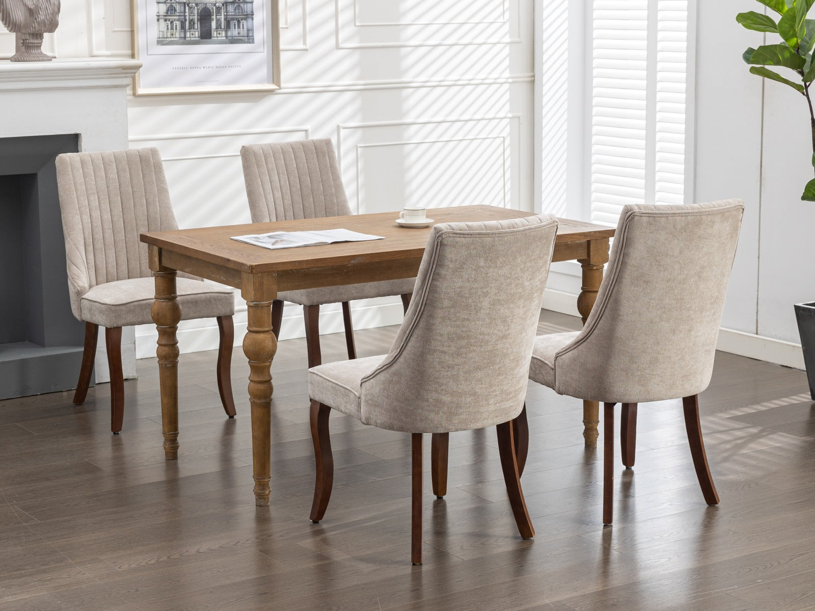 Rayon Cloth Flocking Linen Dining Chairs