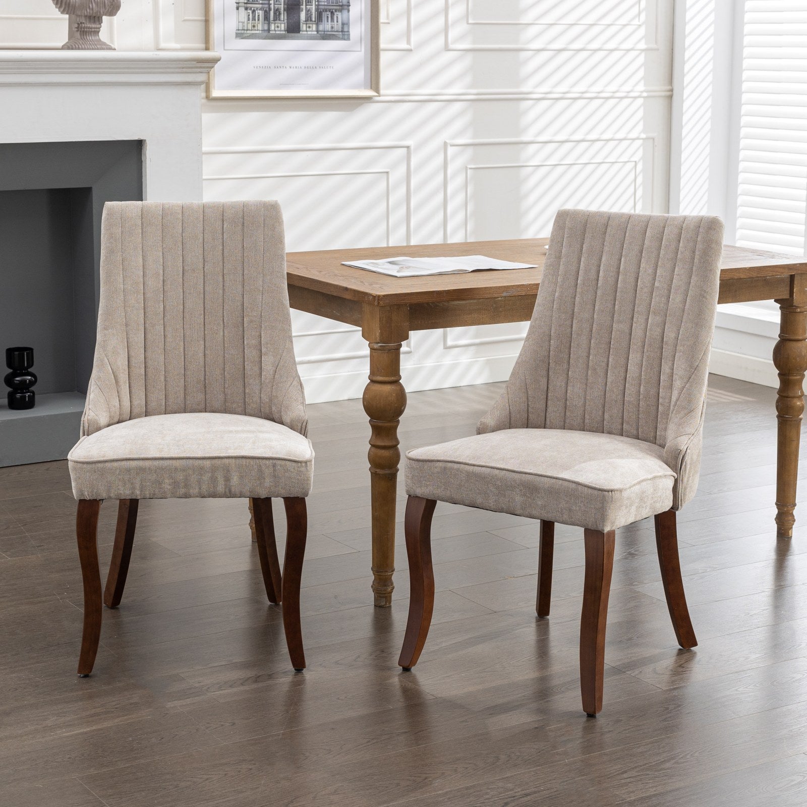 Rayon Cloth Flocking Linen Dining Chairs