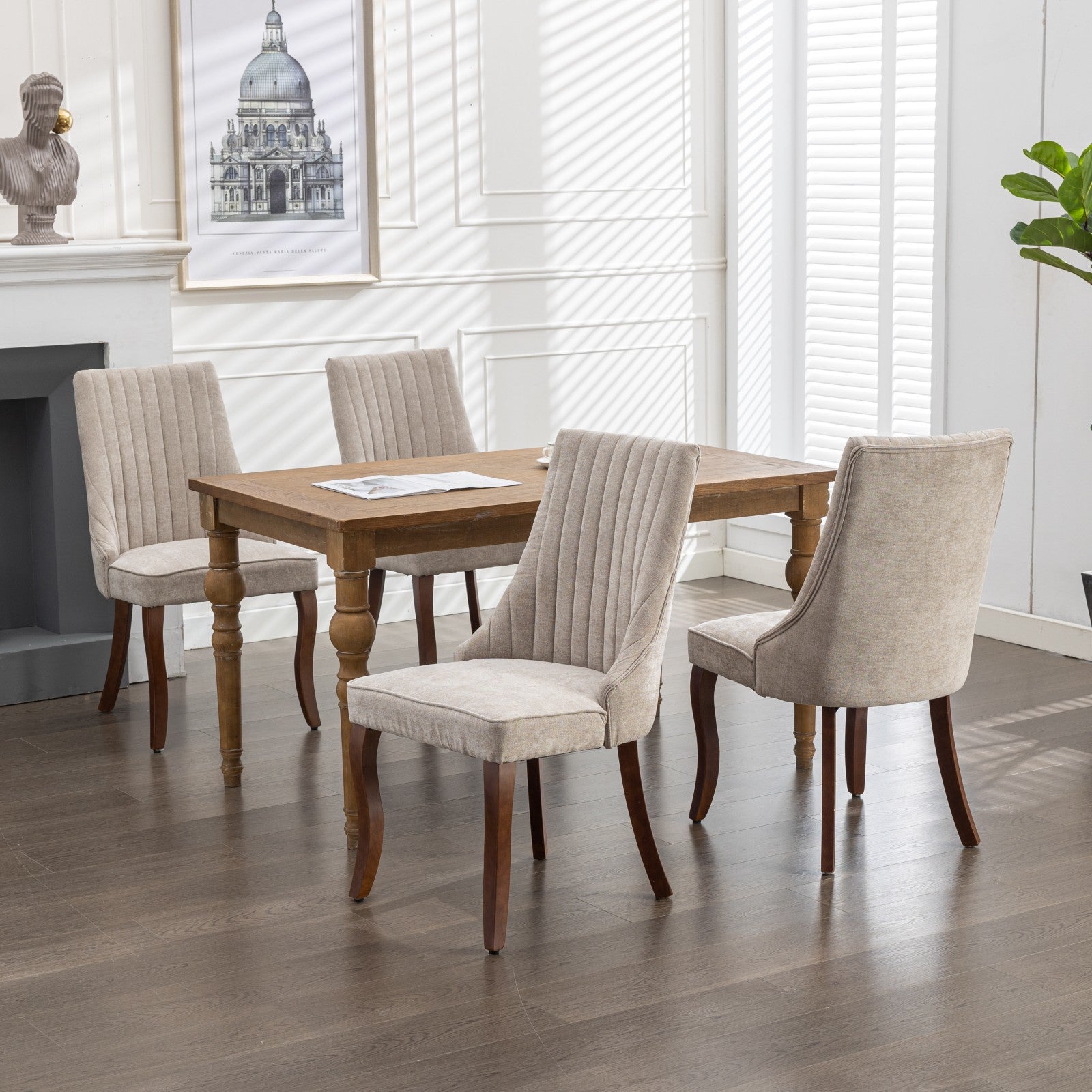 Rayon Cloth Flocking Linen Dining Chairs