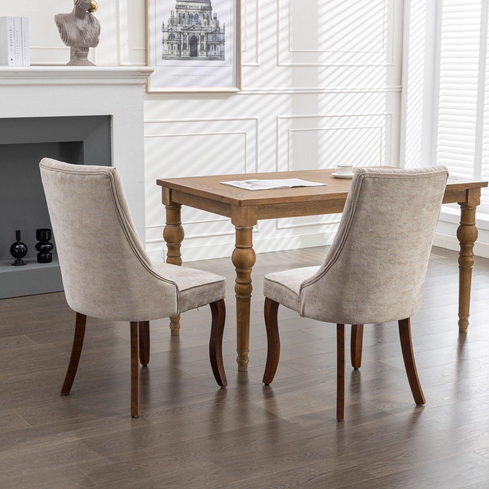 Rayon Cloth Flocking Linen Dining Chairs