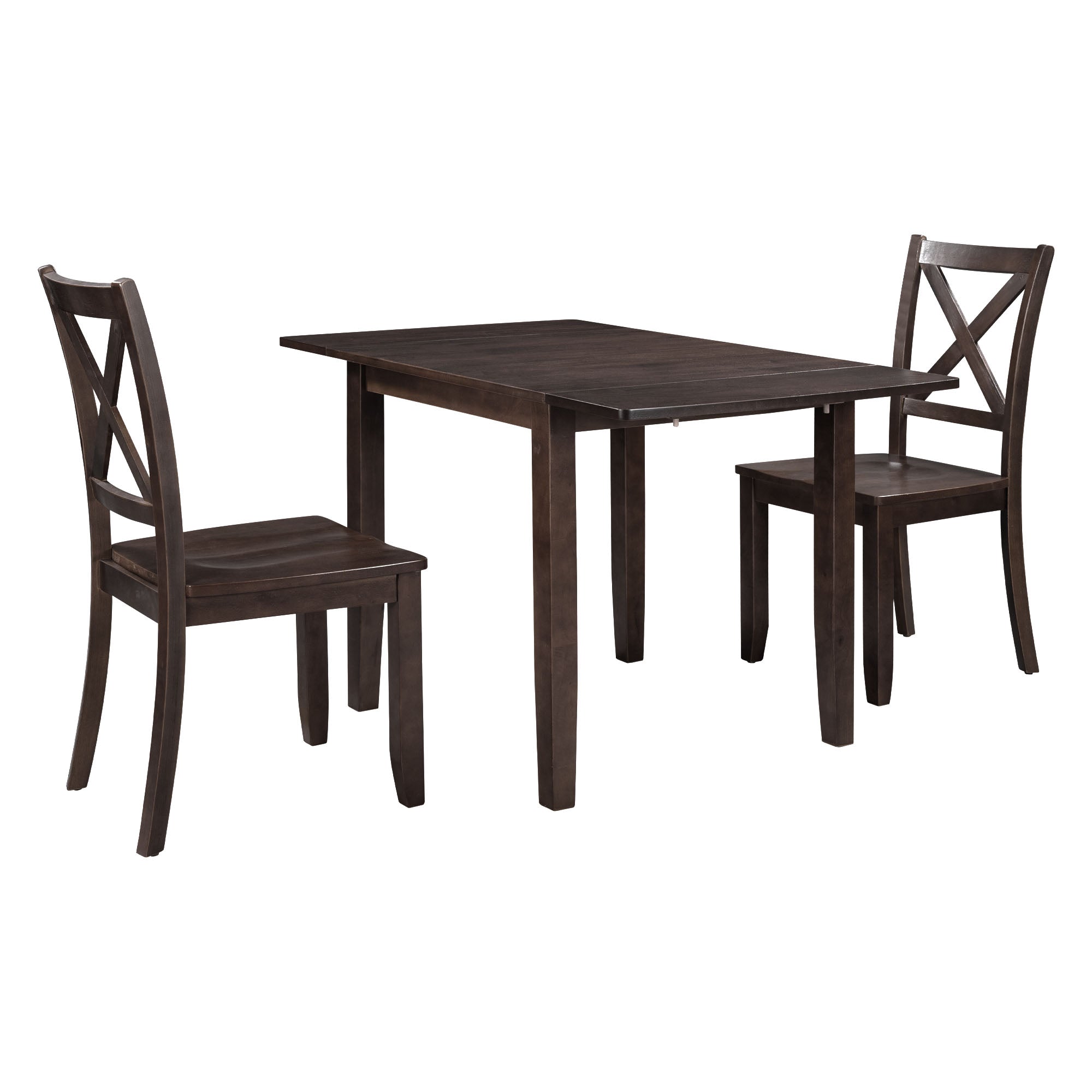 3-Piece Wood Drop Leaf Breakfast Nook Dining Table