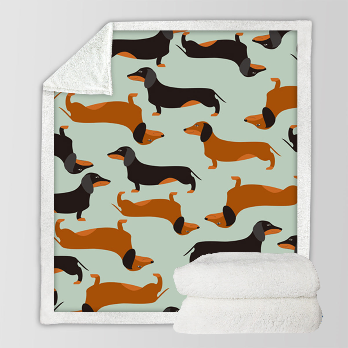 Dachshund Printed Sherpa Fleece Blanket 50*60 Inches Soft Warm Cozy Air Conditioning Nap