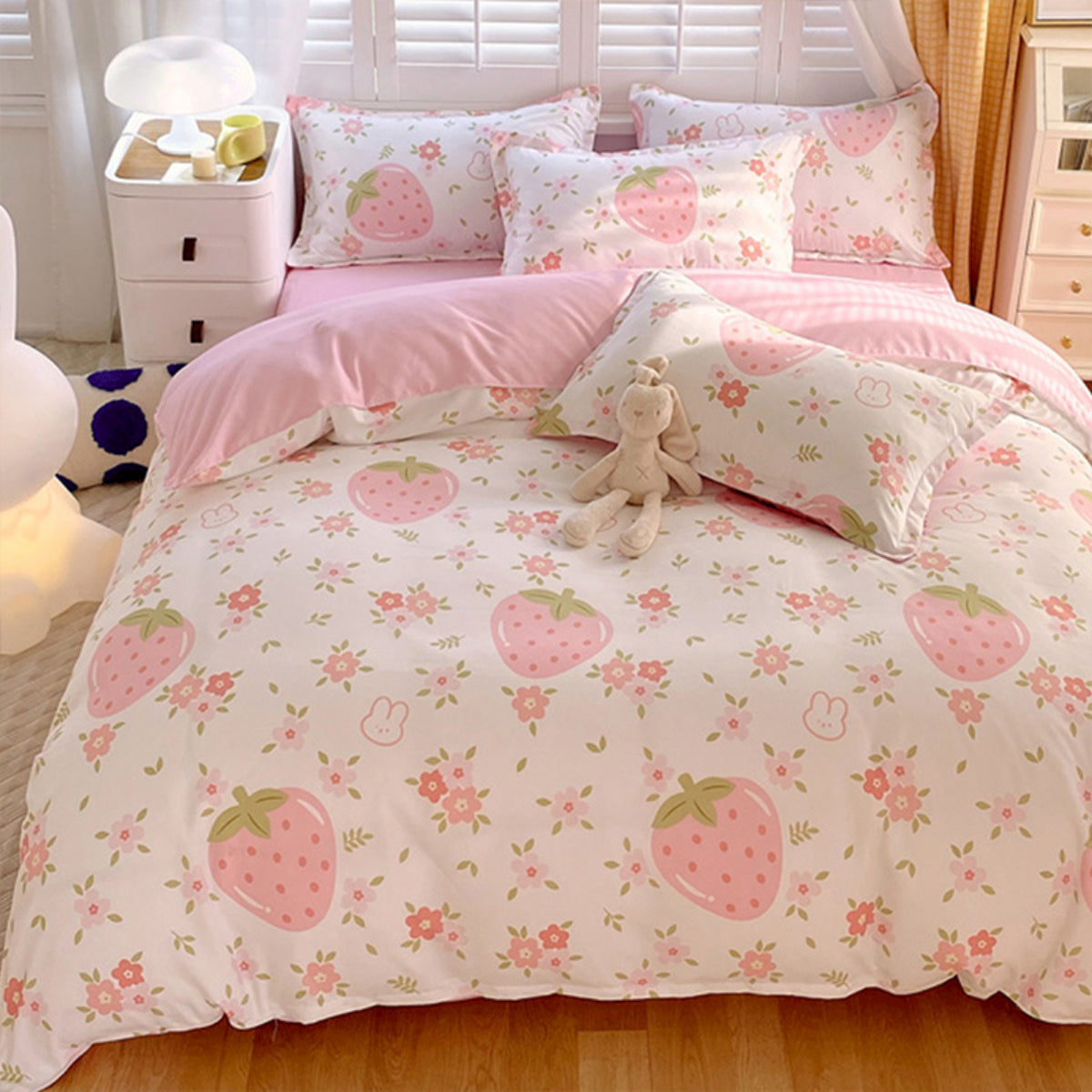 Strawberry Print Bedding for Home Bedroom Decor Microfiber Quilt Cover