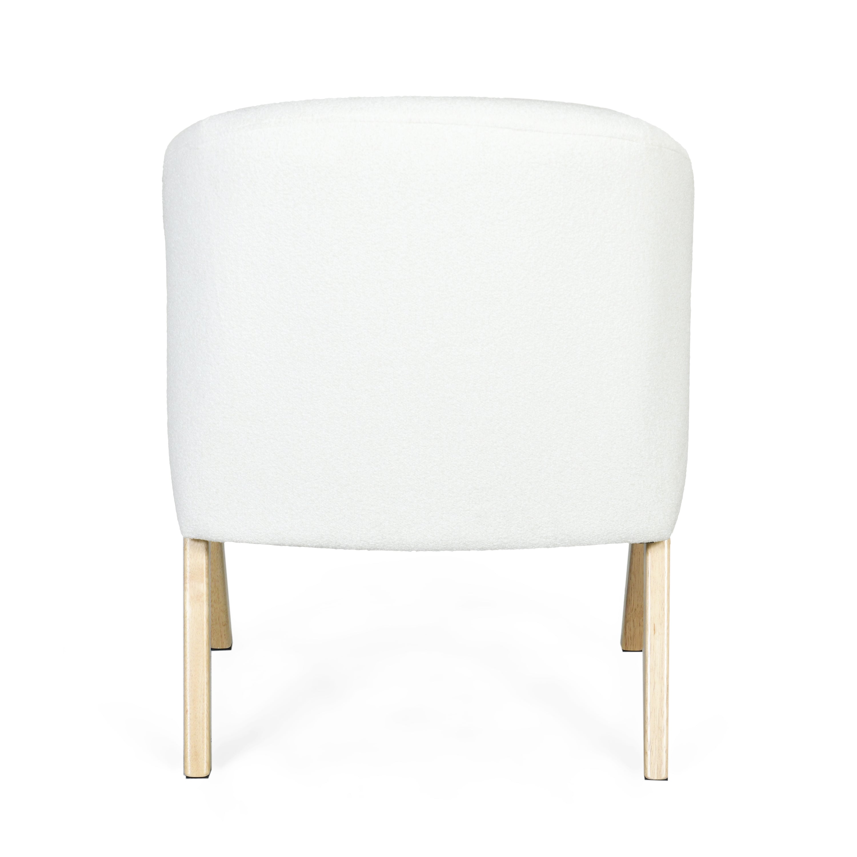 Modern Accent Chair with White Upholstery and Solid Wood Frame